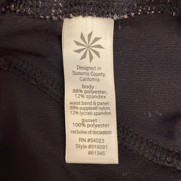 Athleta Energy Workout Running Capris. Black and Purple. Size S. - Picture 7 of 7